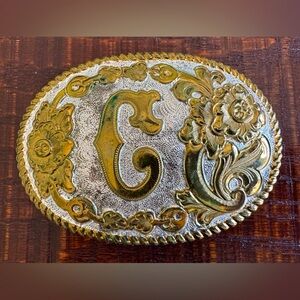 Vintage Crumrine Mens Letter C Buckle - C339C; previously loved (1990’s).